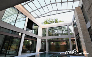 Retractable Pool Enclosure with Powder Costing Finish