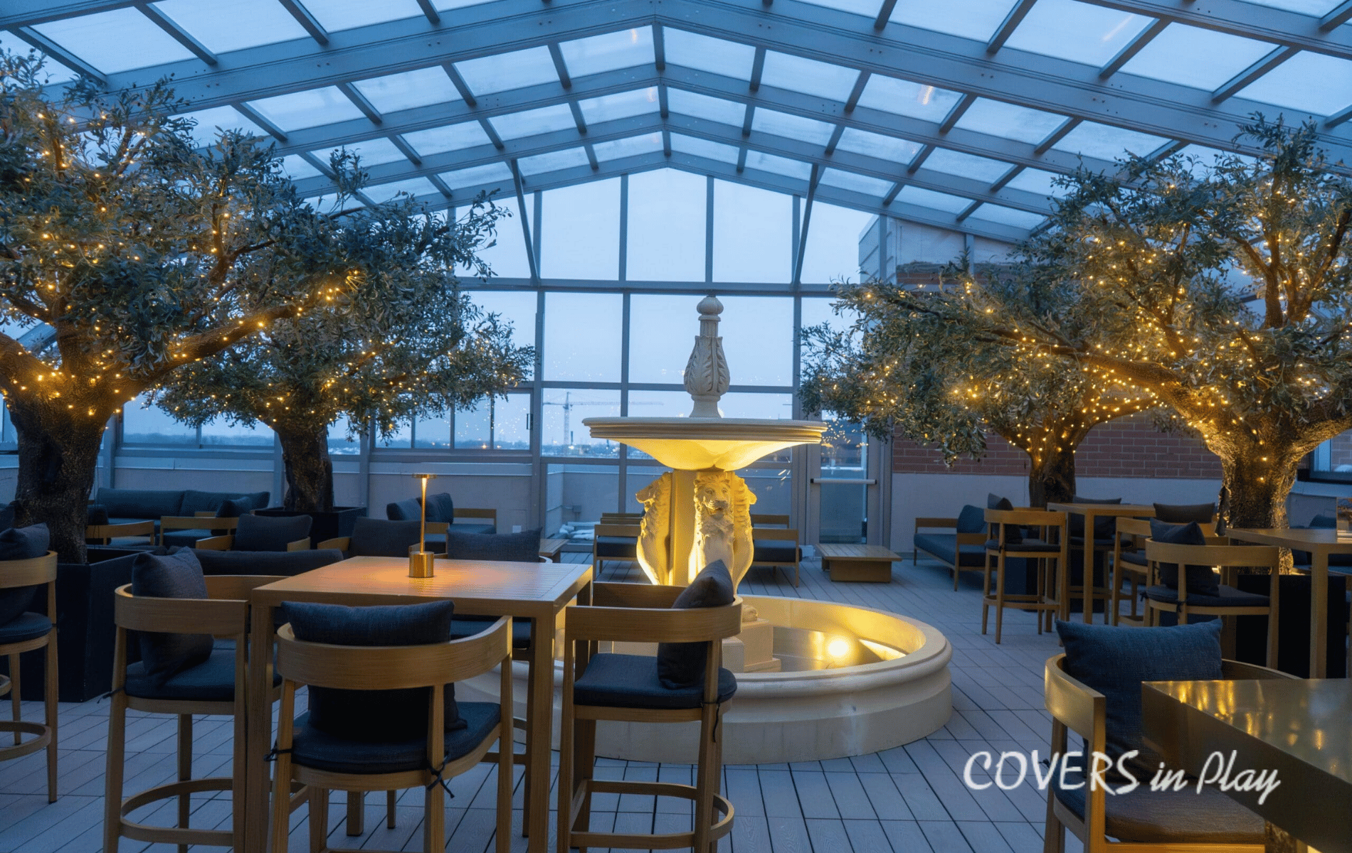 Retractable glass enclosure open and closed system