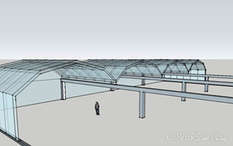 Pool Enclosures-Architectural concept model of Retractable Roof Enclosure
