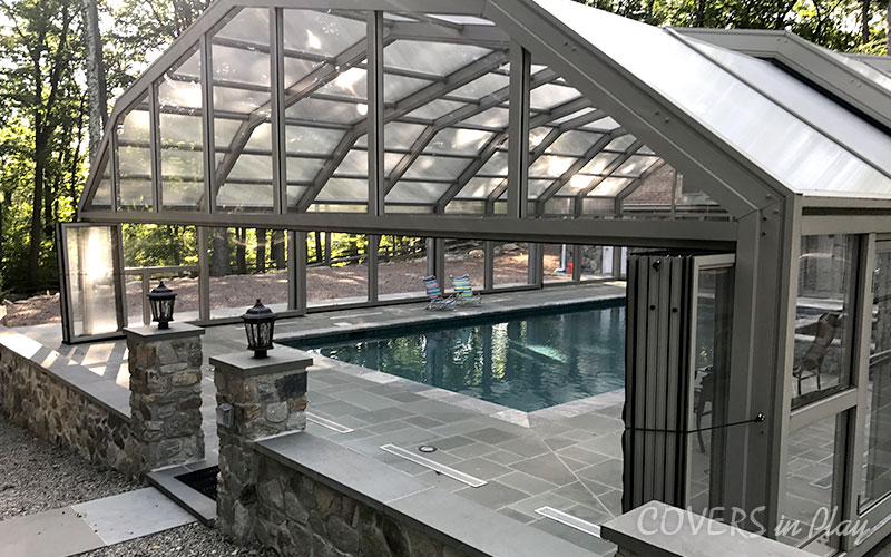 Retractable Pool Enclosure with Bifold doors