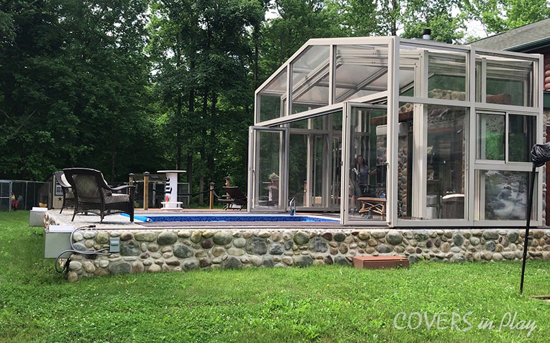 Trent New Jersey Pool Enclosure open